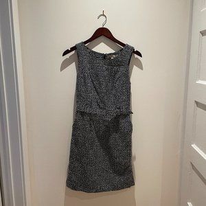 NWOT Navy/White Woven Boucle Sheath Dress 2 petite